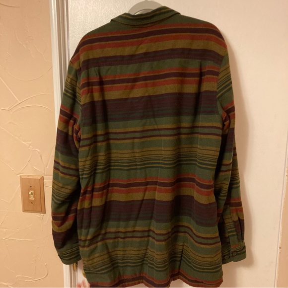 Mens L.L. Bean fleece lined flannel shirt jacket size L-Tall - Picture 4 of 5